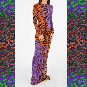 NEW size M 6-8 Long Dress by DSQUARED Exotic Print